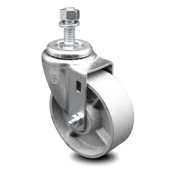 4 Inch Semi Steel Wheel Swivel 1/2 Inch Threaded Stem Caster